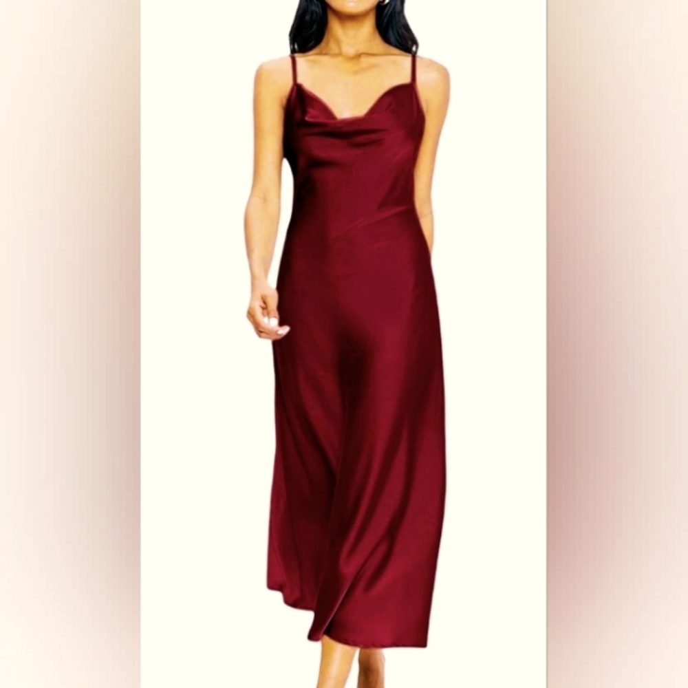 Forever 21 Elegant Burgundy Satin Slip Dress 1X